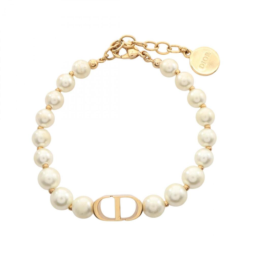 DIOR White Pearl Charm Bracelet